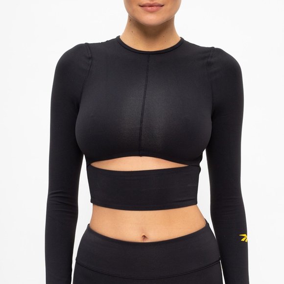 Reebox Victoria Beckham Long Sleeve Crop Top - Picture 2 of 6